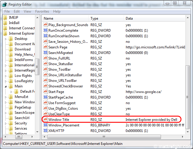 providedbydell-regedit
